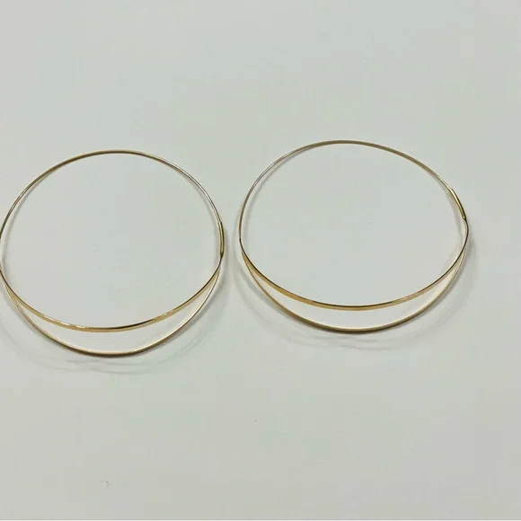 Lana Jewelry 14K yellow Gold Flirt Split hoops 3" long - Picture 1 of 16